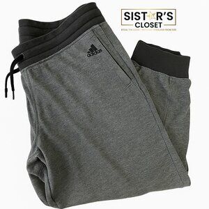 Adidas Capri Sweats Gray & Black Large